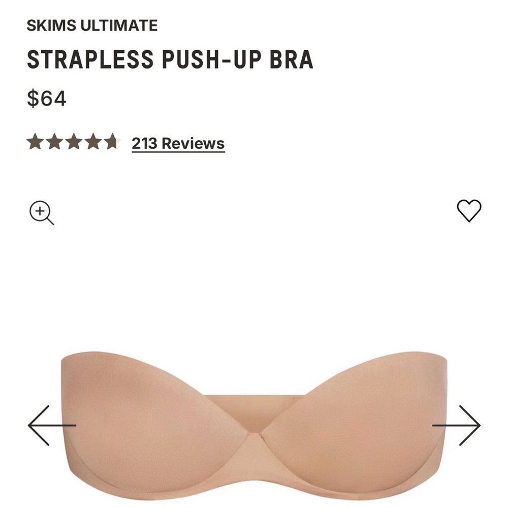 🆕 NWT SKIMS ULTIMATE Strapless Push-Up Bra - CLAY - 36 C - Picture 6 of 10